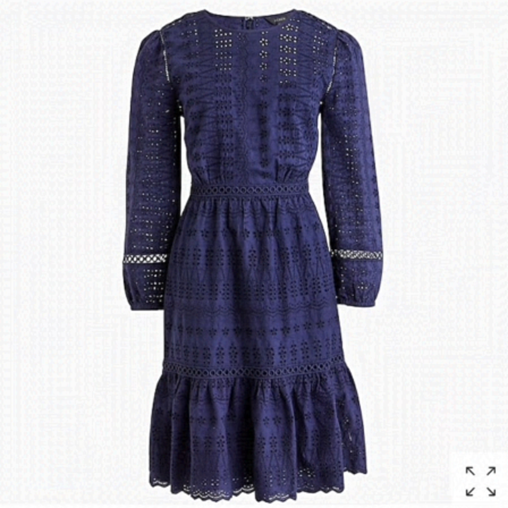 J. Crew • Eyelet Lace Flutter Hem Dress